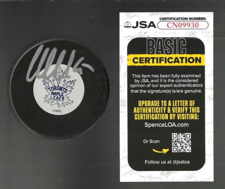 Wendel Clark Signed Toronto Maple Leafs Vintage Logo Puck JSA COA