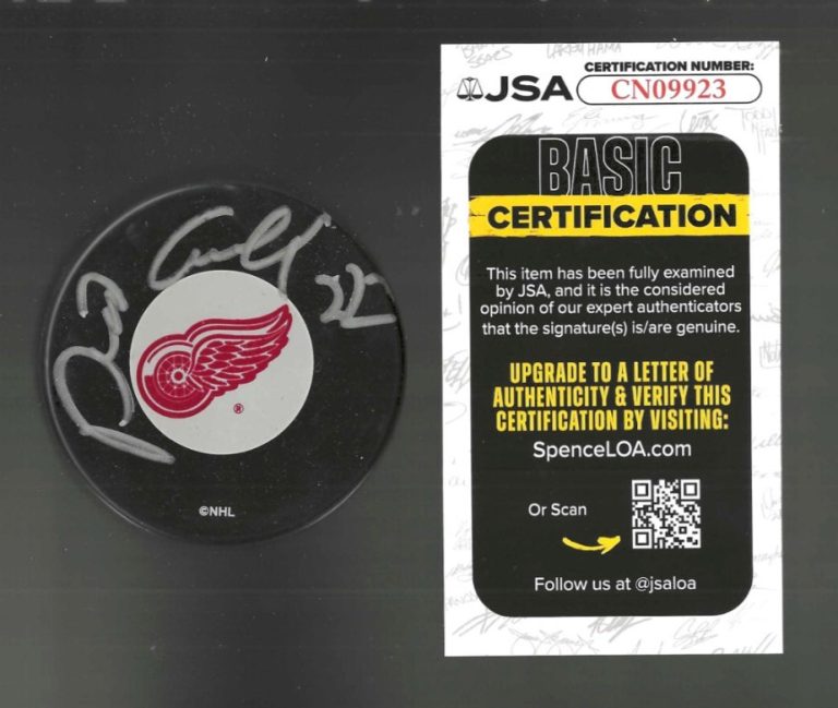 Dino Ciccarelli Signed Detroit Red Wings Large Logo Puck JSA COA