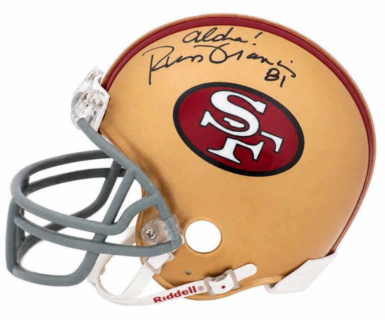 Russ Francis Signed 49ers T/B Riddell (VSR4) Mini Helmet w/Aloha -(SCHWARTZ COA)