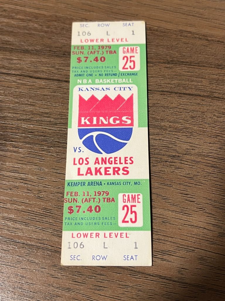 VTG Basketball Ticket Stub NBA Kansas City Kings v. Los Angeles Lakers 2/11 1979