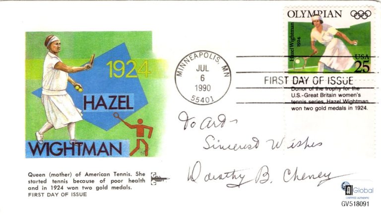 Dorothy Cheney 1st US Women Win Australian Open Tennis HOF Signed Autograph GAI