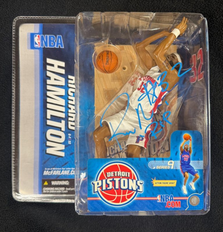 Richard Hamilton Signed & Inscribed Rip Detroit Pistons McFarlane Figure JSA COA