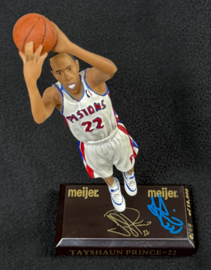 Tayshaun Prince Signed Detroit Pistons SGA Figurine JSA COA
