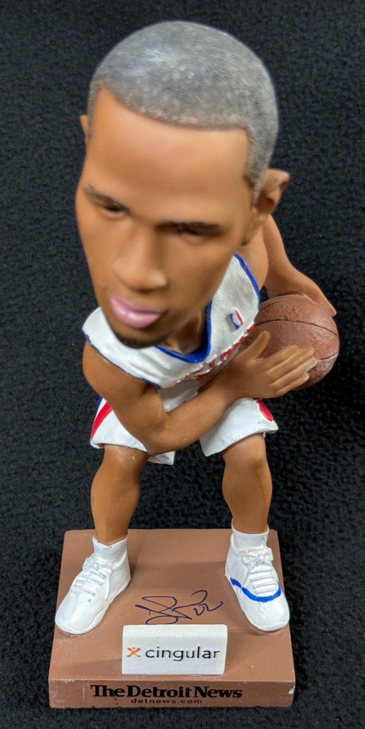 Tayshaun Prince Signed Detroit Pistons Cingular SGA Bobblehead Figure JSA COA