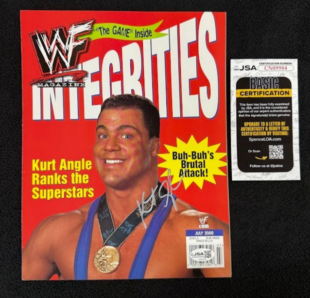 Kurt Angle Signed Loose WWF Magazine Cover Integrities 2000 JSA COA TNA WWE