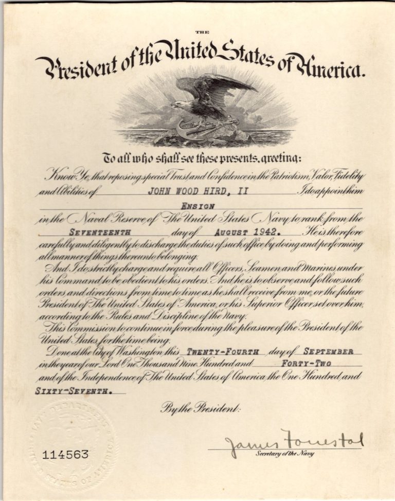 James Forrestal Secretary of Defense Navy Signed Autograph Naval Appointment
