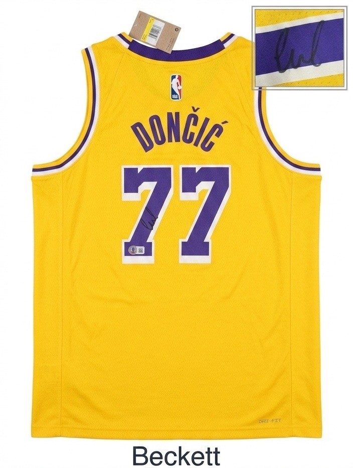 Luka Doncic Signed Jersey Beckett Authentic Autograph Los Angeles Lakers Small