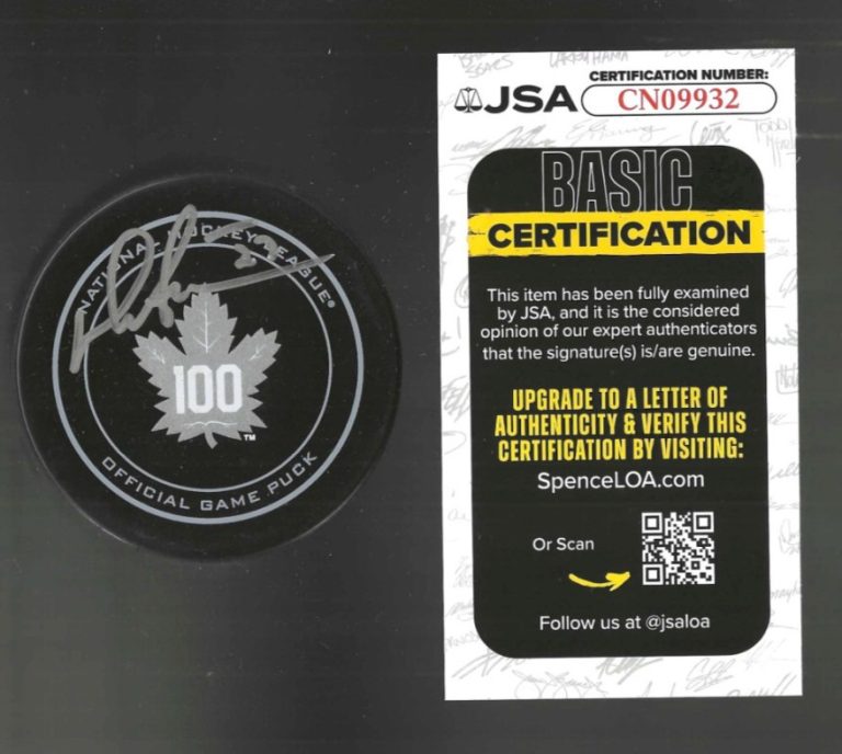 Darryl Sittler Signed Toronto Maple Leafs Centennial 100 Game Puck JSA COA