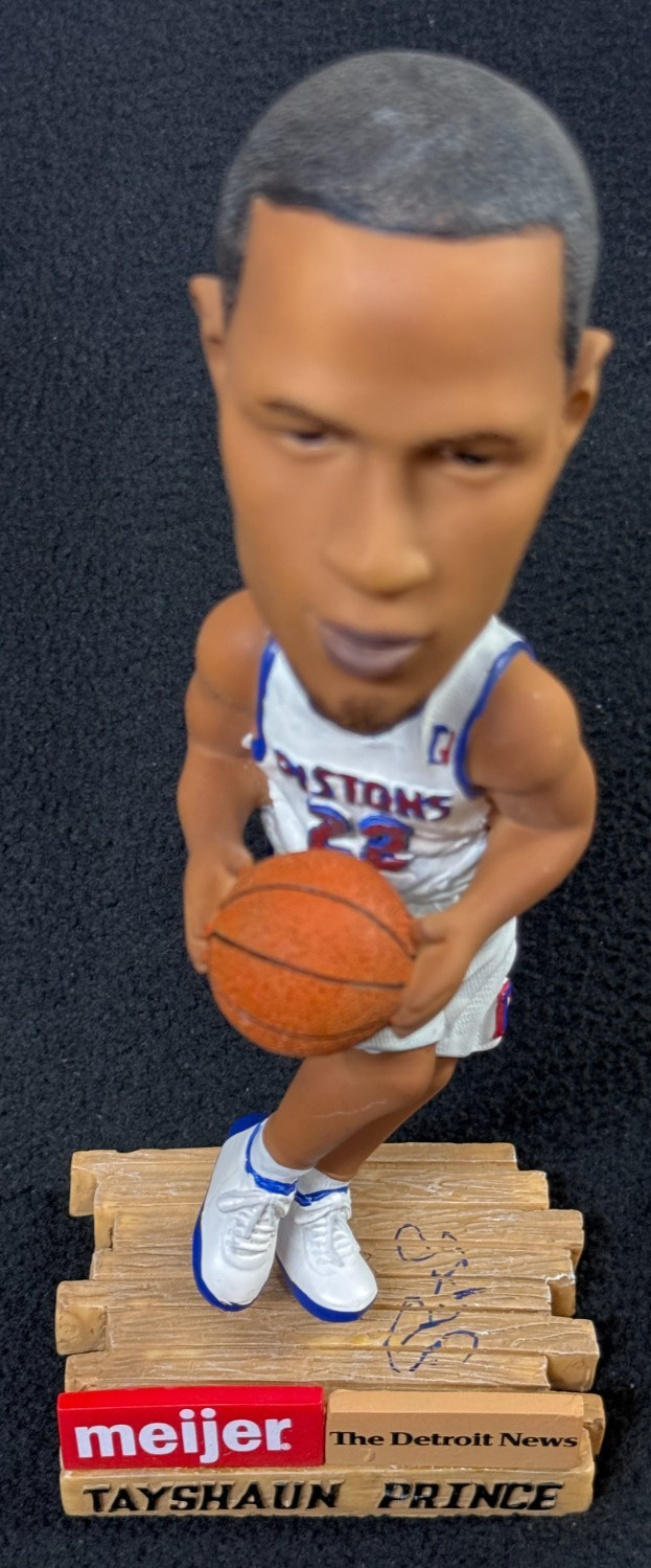 Tayshaun Prince Signed Detroit Pistons Meijer SGA Bobblehead Figure JSA COA