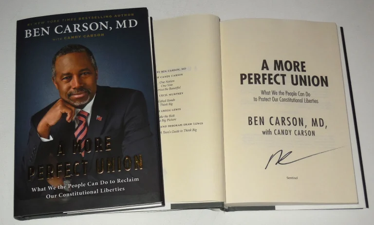 DR. BEN CARSON AUTOGRAPHED A MORE PERFECT UNION BOOK W/ PROOF! - 2016 PRESIDENT?