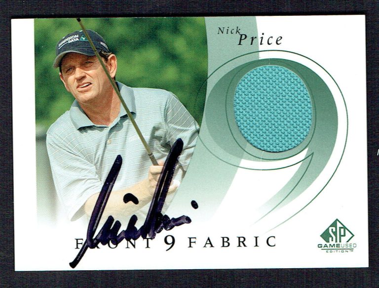 Nick Price #F9S-NP signed autograph auto 2002 Upper Deck Front 9 Fabric Card