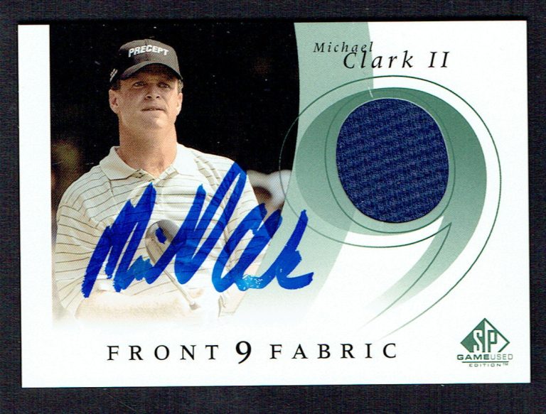 Michael Clark II signed autograph auto 2002 Upper Deck Front 9 Fabric Card