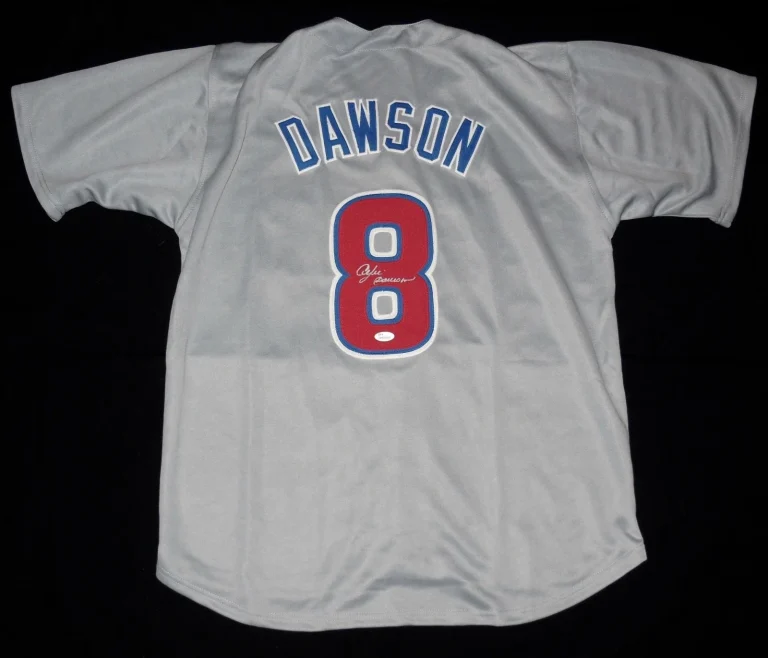 ANDRE DAWSON AUTOGRAPHED CUSTOM JERSEY (CHICAGO CUBS) - JSA COA!