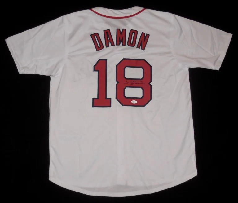 JOHNNY DAMON AUTOGRAPHED CUSTOM JERSEY (BOSTON RED SOX) - JSA COA!
