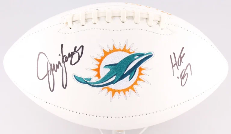 JIM LANGER AUTOGRAPHED FOOTBALL (MIAMI DOLPHINS) - W/ COA!