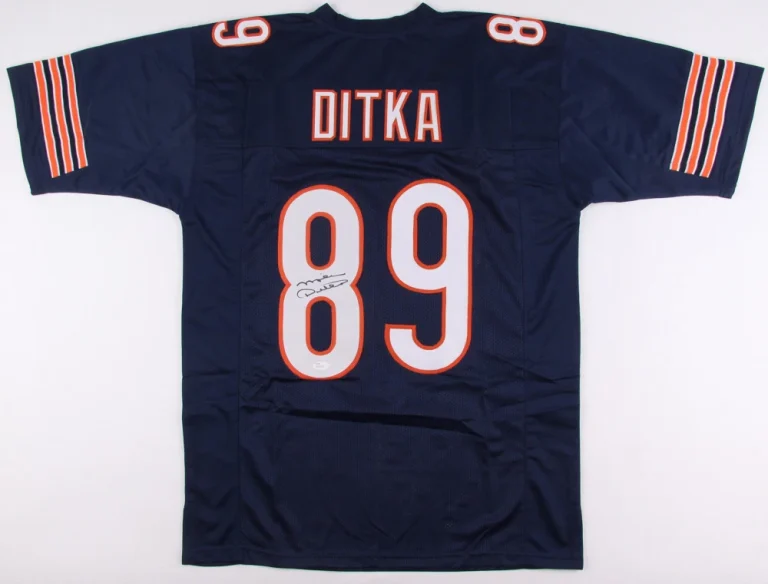 MIKE DITKA AUTOGRAPHED CUSTOM JERSEY (CHICAGO BEARS) - JSA COA!