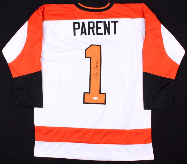 BERNIE PARENT AUTOGRAPHED CUSTOM JERSEY (PHILADELPHIA FLYERS) - JSA COA!