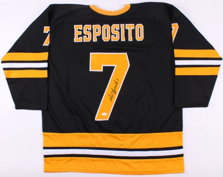 PHIL ESPOSITO AUTOGRAPHED CUSTOM JERSEY (BOSTON BRUINS) - JSA COA!