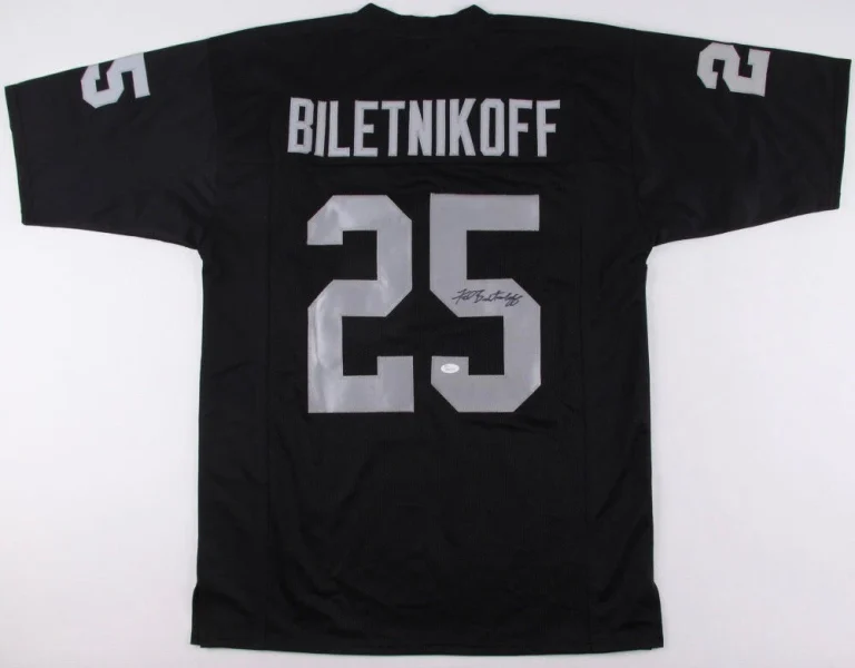 FRED BLIETNIKOFF AUTOGRAPHED CUSTOM JERSEY (OAKLAND RAIDERS) - JSA COA!