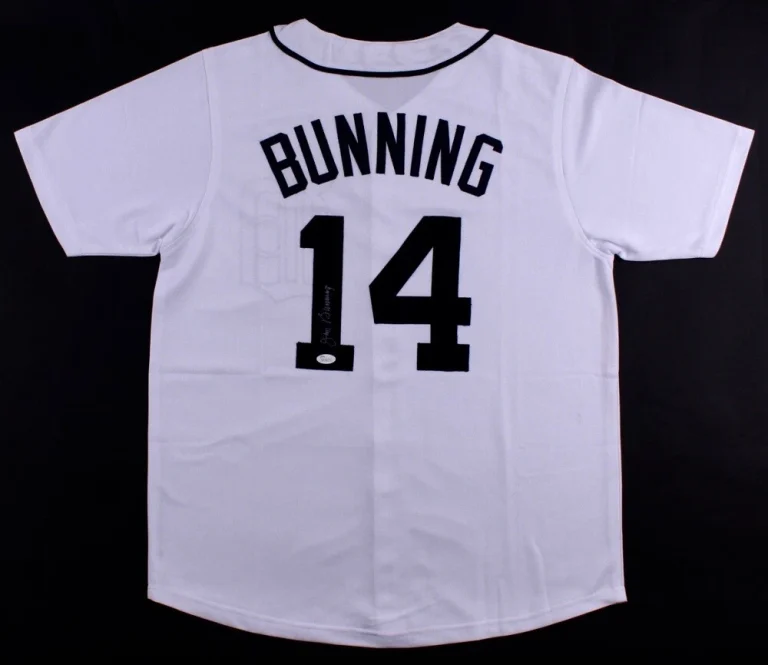 JIM BUNNING AUTOGRAPHED CUSTOM JERSEY (DETROIT TIGERS) - JSA COA!