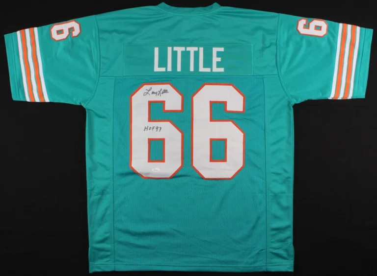 LARRY LITTLE AUTOGRAPHED CUSTOM JERSEY (MIAMI DOLPHINS - HOF 93!) - JSA COA!