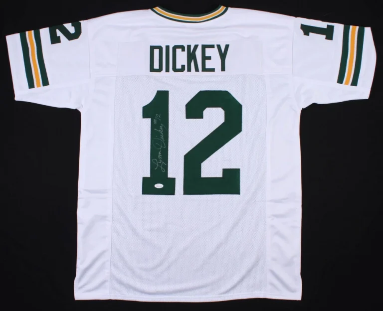 LYNN DICKEY AUTOGRAPHED CUSTOM JERSEY (GREEN BAY PACKERS) - JSA COA!