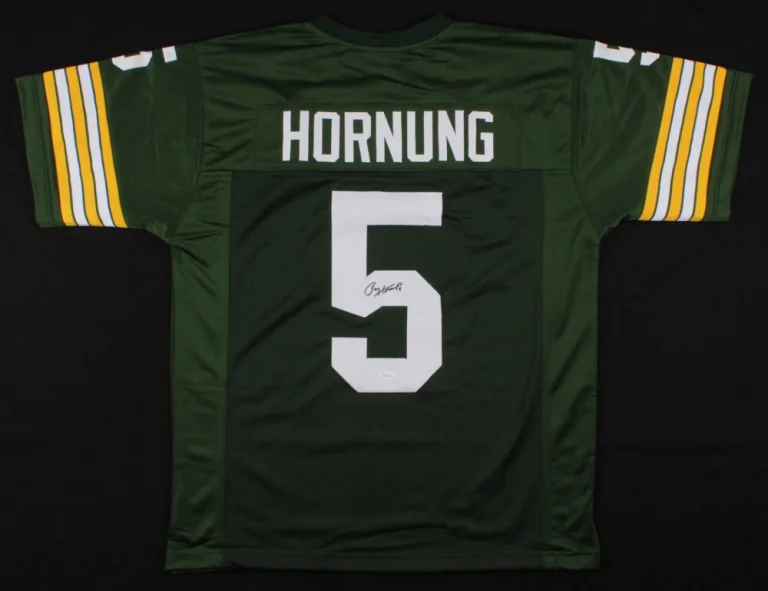 PAUL HORNUNG AUTOGRAPHED CUSTOM JERSEY (GREEN BAY PACKERS) - JSA COA!
