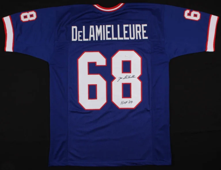 JOE DELAMIELLEURE AUTOGRAPHED CUSTOM JERSEY (BUFFALO BILLS) - JSA COA!
