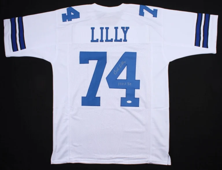 BOB LILLY AUTOGRAPHED CUSTOM JERSEY (DALLAS COWBOYS) - JSA COA!