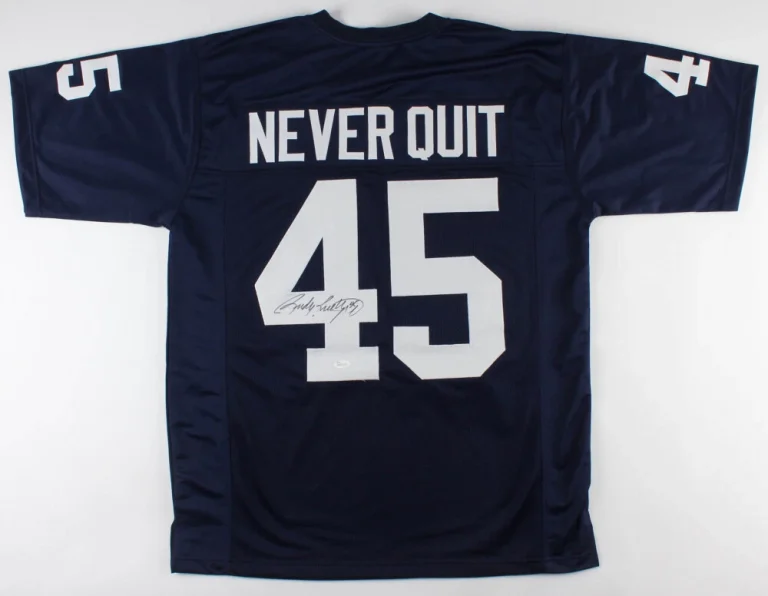 RUDY RUETTIGER AUTOGRAPHED CUSTOM JERSEY (NOTRE DAME) - JSA COA! - NEVER QUIT!