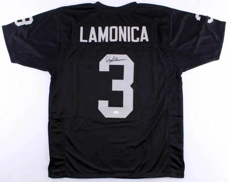 DARYLE LAMONICA AUTOGRAPHED CUSTOM JERSEY (OAKLAND RAIDERS) - JSA COA!