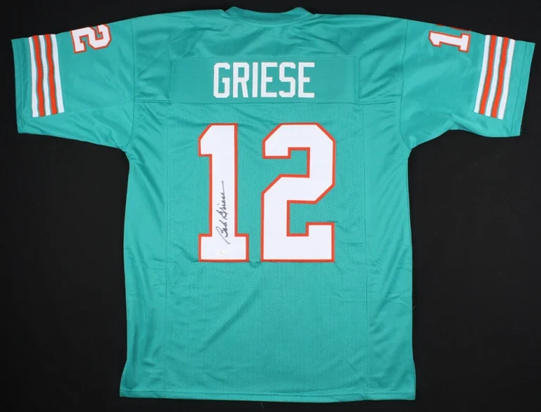 BOB GRIESE AUTOGRAPHED CUSTOM JERSEY (MIAMI DOLPHINS) - JSA COA!