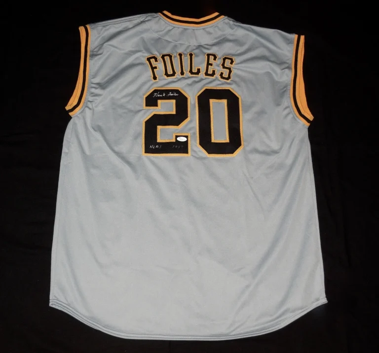 HANK FOILES AUTOGRAPHED CUSTOM JERSEY (PITTSBURGH PIRATES) - JSA COA!