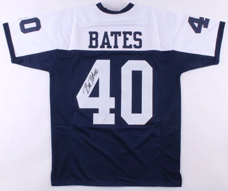 BILL BATES AUTOGRAPHED CUSTOM JERSEY (DALLAS COWBOYS) - JSA COA!