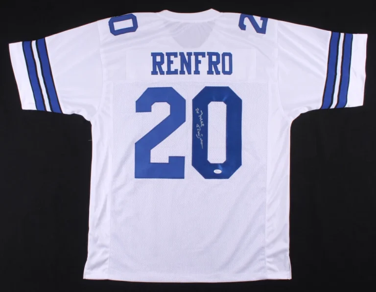 MEL RENFRO AUTOGRAPHED CUSTOM JERSEY (DALLAS COWBOYS) - JSA COA!