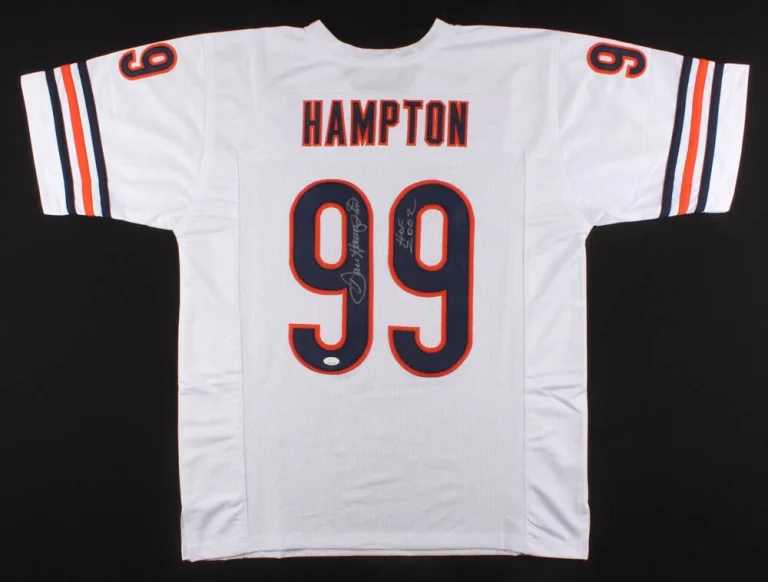 DAN HAMPTON AUTOGRAPHED CUSTOM JERSEY (CHICAGO BEARS) - JSA COA!