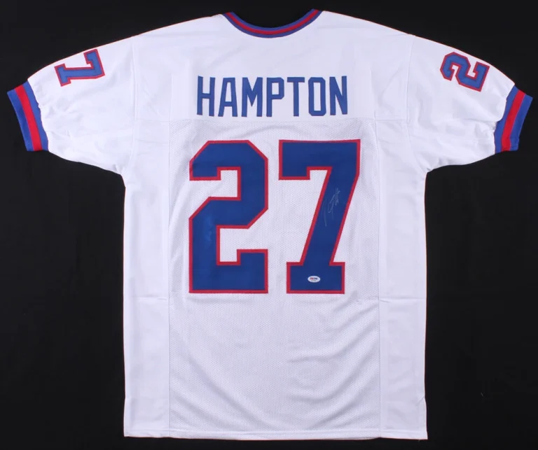 RODNEY HAMPTON AUTOGRAPHED CUSTOM JERSEY (NEW YORK GIANTS) - PSA DNA!