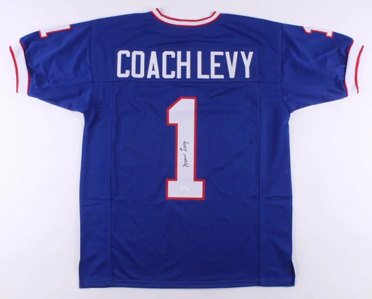 MARV LEVY AUTOGRAPHED CUSTOM JERSEY (BUFFALO BILLS) - JSA COA!