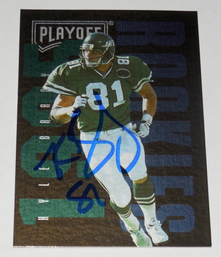 KYLE BRADY 1995 PLAYOFF AUTOGRAPHED FOOTBALL ROOKIE CARD (NEW YORK JETS)
