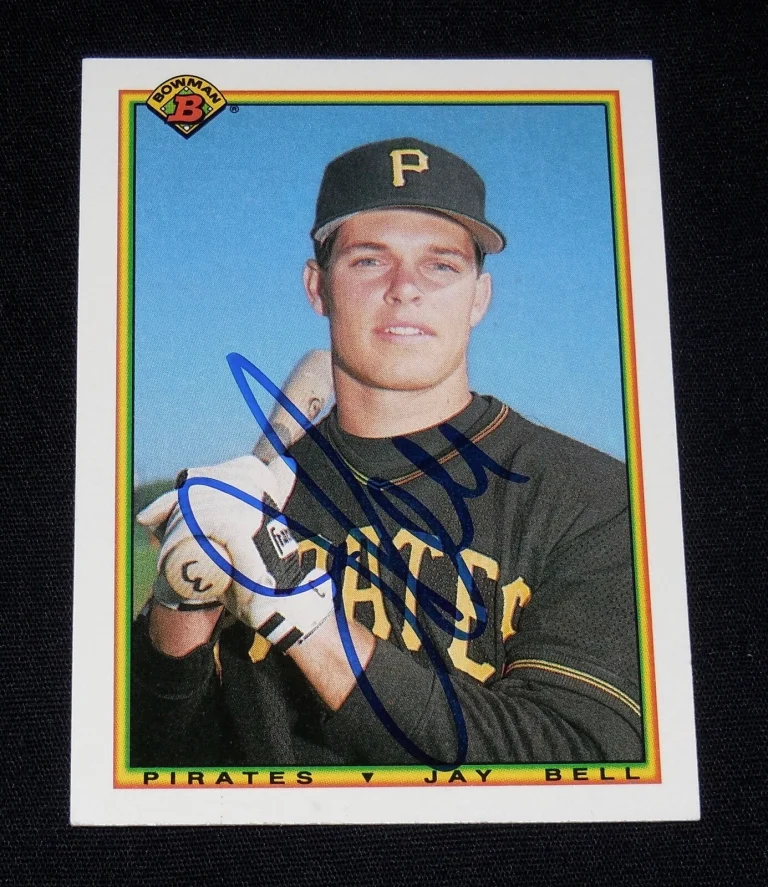 JAY BELL 1990 BOWMAN AUTOGRAPHED BASEBALL CARD (PITTSBURGH PIRATES)