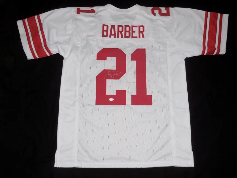 TIKI BARBER AUTOGRAPHED CUSTOM JERSEY (NEW YORK GIANTS) - JSA COA!