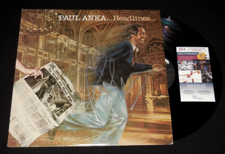 PAUL ANKA AUTOGRAPHED RECORD ALBUM (HEADLINES) - JSA COA!