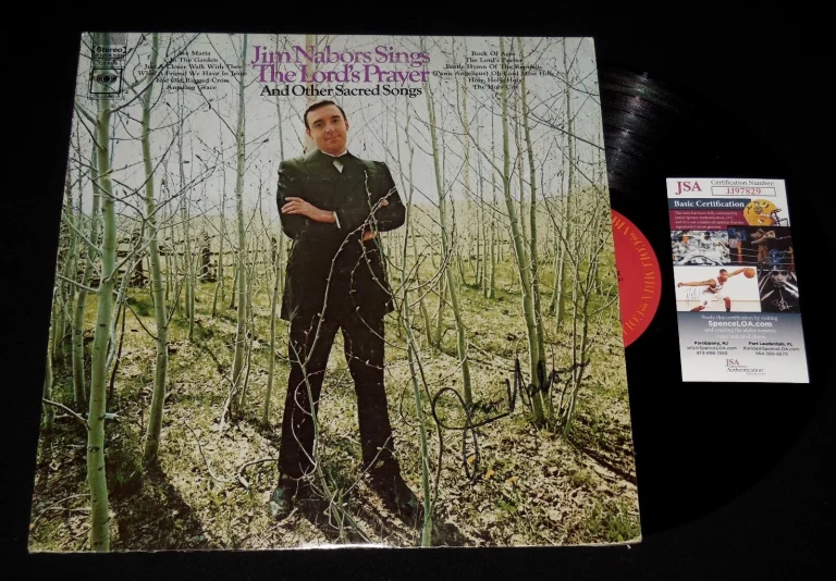 JIM NABORS AUTOGRAPHED RECORD ALBUM (THE LORD'S PRAYER) - JSA COA!