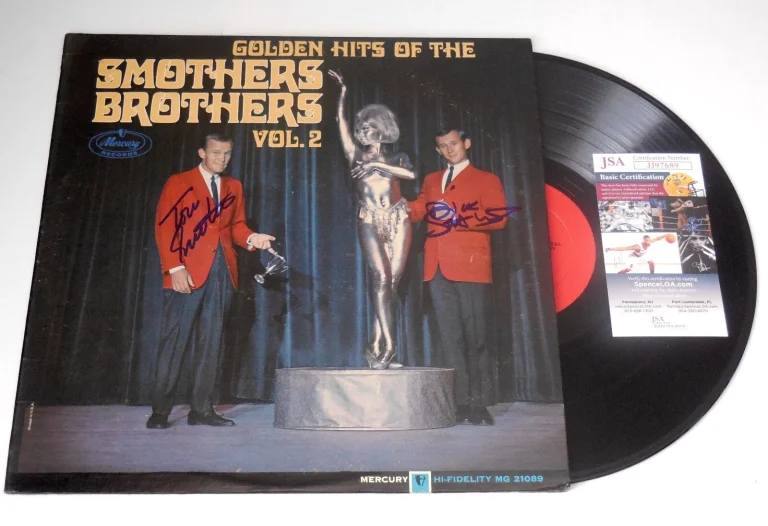 SMOTHERS BROTHERS TOM & DICK AUTOGRAPHED RECORD ALBUM (GOLDEN HITS) - JSA COA!