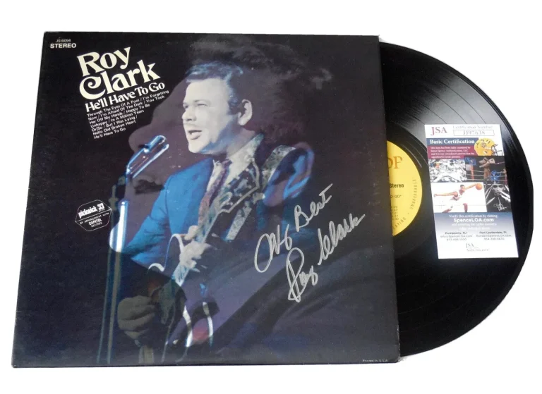 ROY CLARK AUTOGRAPHED RECORD ALBUM (HE'LL HAVE TO GO) - JSA COA!
