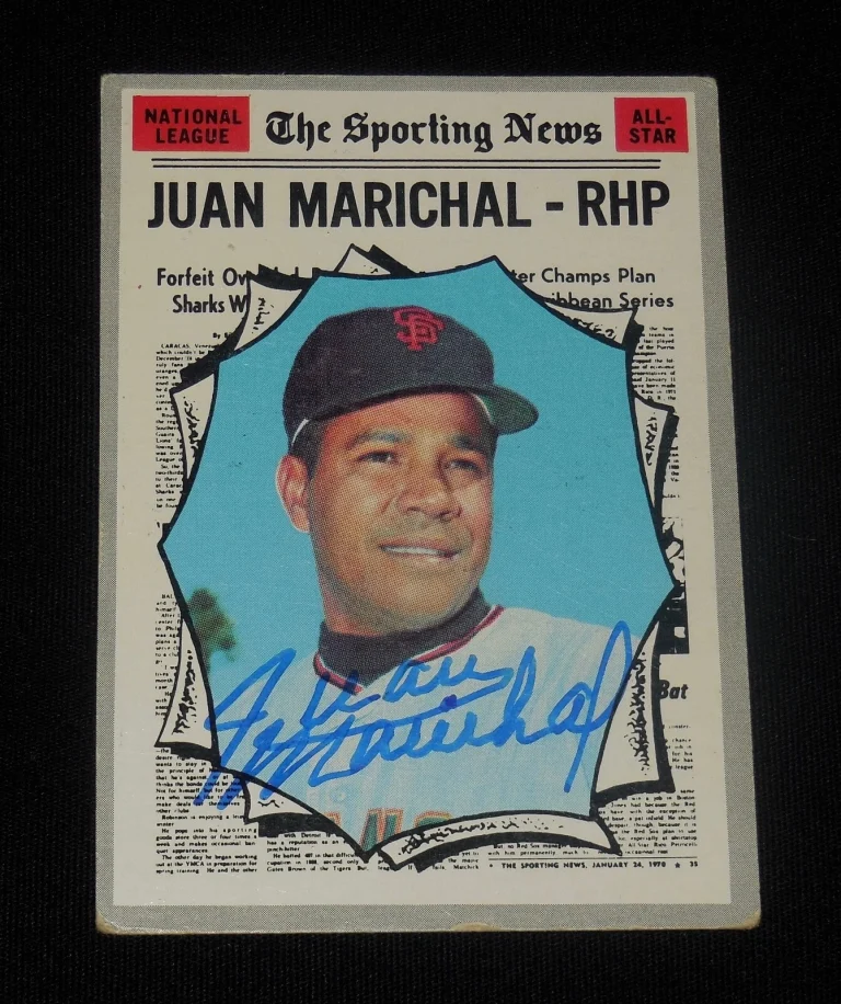 JUAN MARICHAL 1970 TOPPS #466 AUTOGRAPHED BASEBALL CARD (SAN FRANCISCO GIANTS)