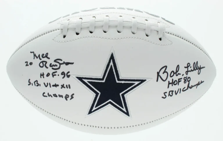 BOB LILLY & MEL RENFRO AUTOGRAPHED FOOTBALL (DALLAS COWBOYS) - JSA COA!