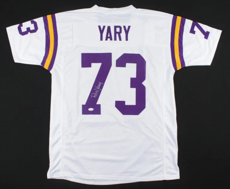 RON YARY AUTOGRAPHED CUSTOM JERSEY (MINNESOTA VIKINGS) - JSA COA!