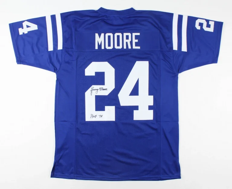 LENNY MOORE AUTOGRAPHED CUSTOM JERSEY (BALTIMORE COLTS) - JSA COA!