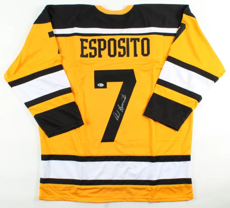 PHIL ESPOSITO AUTOGRAPHED CUSTOM JERSEY (BOSTON BRUINS) - JSA COA!